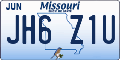 MO license plate JH6Z1U