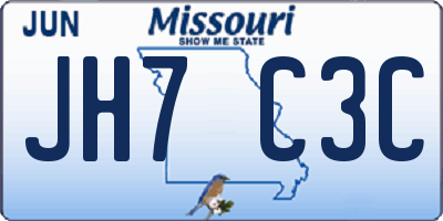 MO license plate JH7C3C
