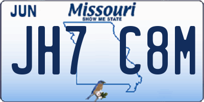 MO license plate JH7C8M