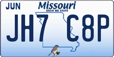 MO license plate JH7C8P