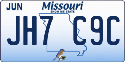 MO license plate JH7C9C