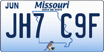 MO license plate JH7C9F