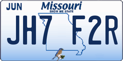 MO license plate JH7F2R