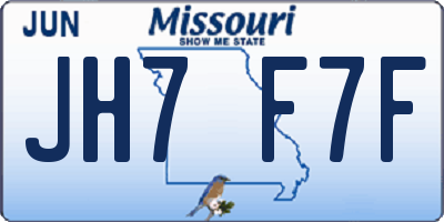 MO license plate JH7F7F