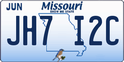 MO license plate JH7I2C