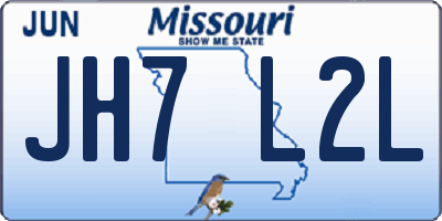 MO license plate JH7L2L