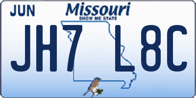 MO license plate JH7L8C