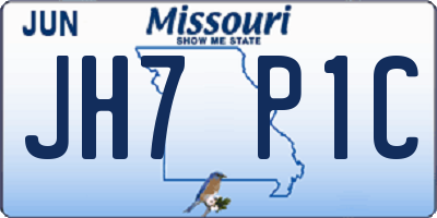 MO license plate JH7P1C