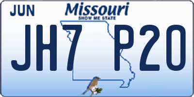 MO license plate JH7P2O