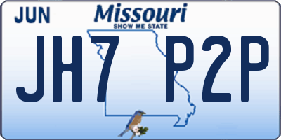 MO license plate JH7P2P