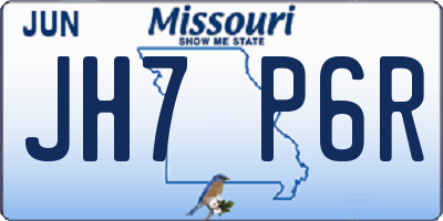 MO license plate JH7P6R