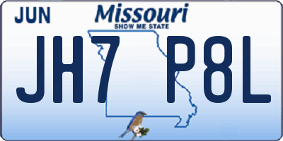 MO license plate JH7P8L