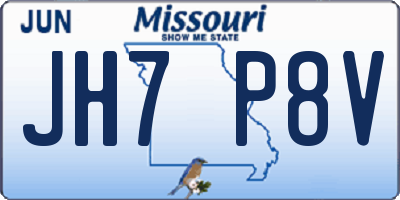 MO license plate JH7P8V