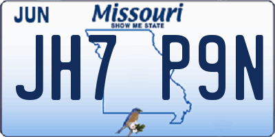 MO license plate JH7P9N