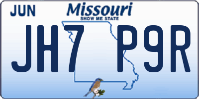 MO license plate JH7P9R