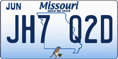 MO license plate JH7Q2D