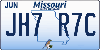 MO license plate JH7R7C