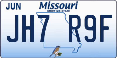 MO license plate JH7R9F