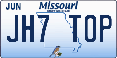 MO license plate JH7T0P