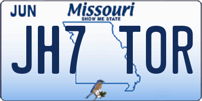 MO license plate JH7T0R
