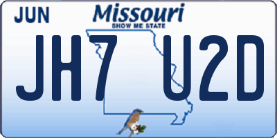 MO license plate JH7U2D