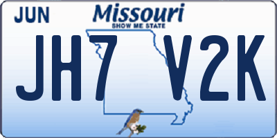 MO license plate JH7V2K