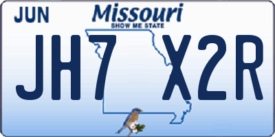 MO license plate JH7X2R