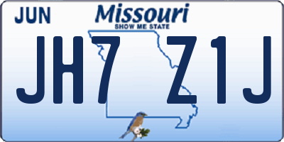 MO license plate JH7Z1J