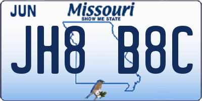 MO license plate JH8B8C