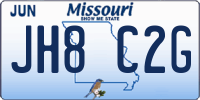 MO license plate JH8C2G