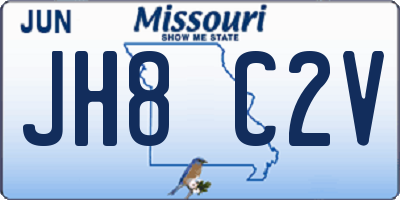 MO license plate JH8C2V
