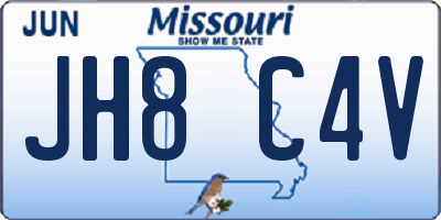 MO license plate JH8C4V