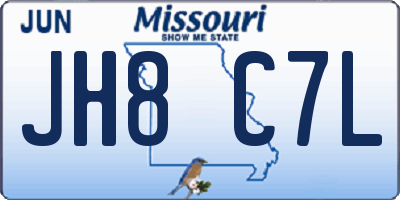MO license plate JH8C7L