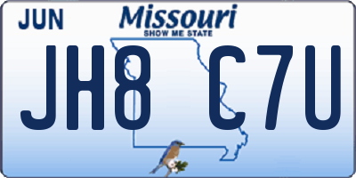 MO license plate JH8C7U