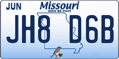 MO license plate JH8D6B