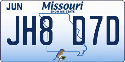 MO license plate JH8D7D