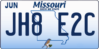 MO license plate JH8E2C