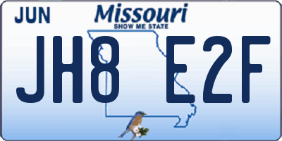 MO license plate JH8E2F