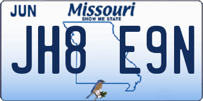 MO license plate JH8E9N
