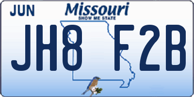MO license plate JH8F2B