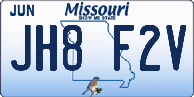 MO license plate JH8F2V