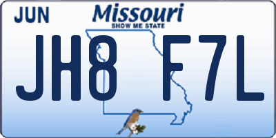 MO license plate JH8F7L