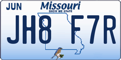 MO license plate JH8F7R