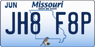 MO license plate JH8F8P