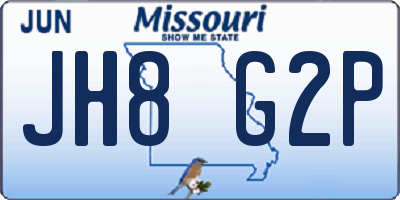 MO license plate JH8G2P