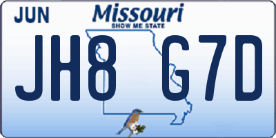 MO license plate JH8G7D