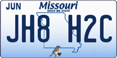 MO license plate JH8H2C