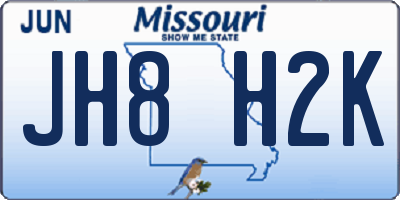 MO license plate JH8H2K