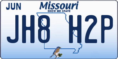 MO license plate JH8H2P