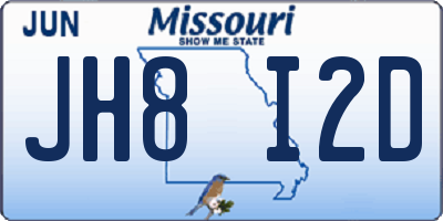 MO license plate JH8I2D